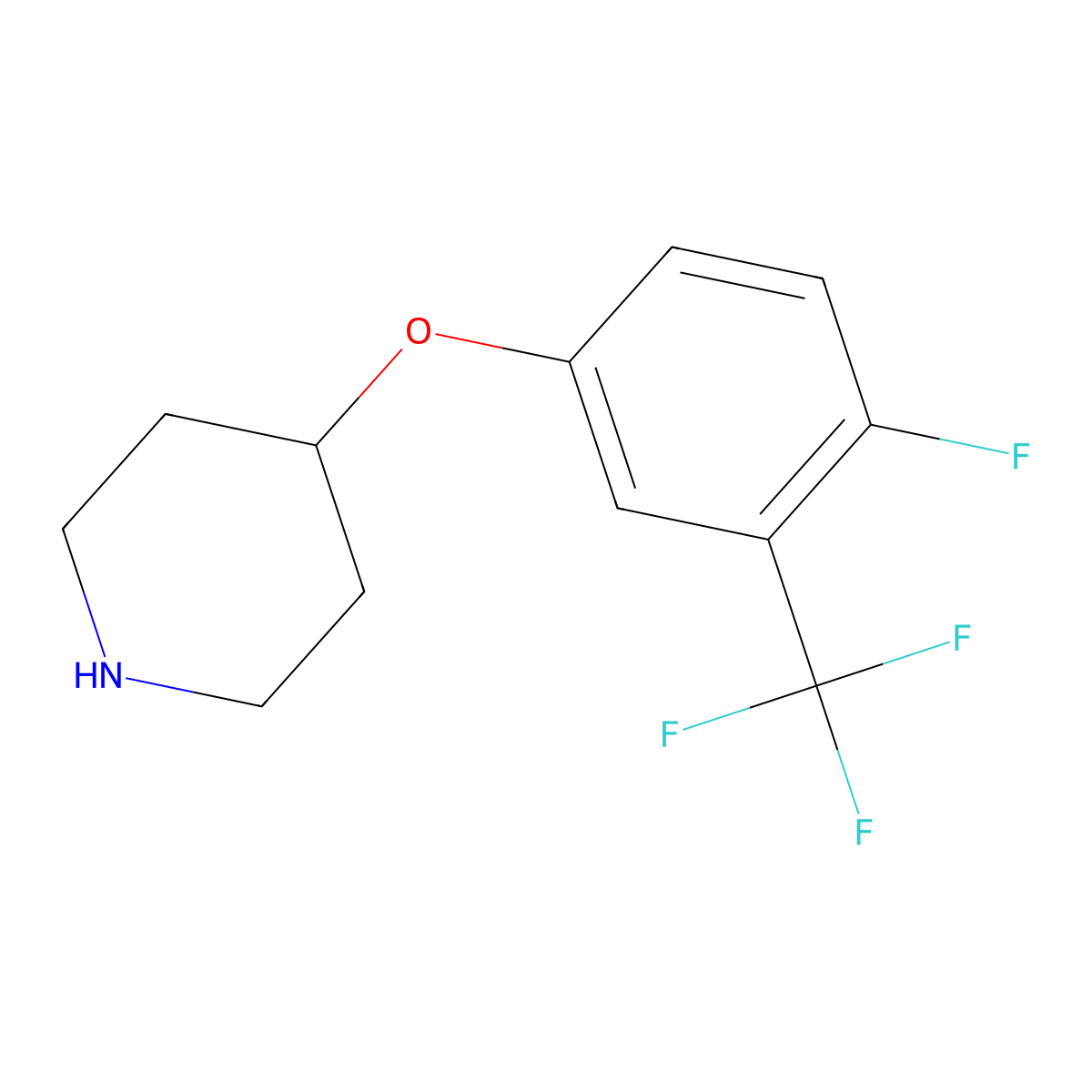 4-(4-Fluoro-3-(trifluoromethyl)phenoxy)piperidine molecular structure, CAS 1188439-74-8