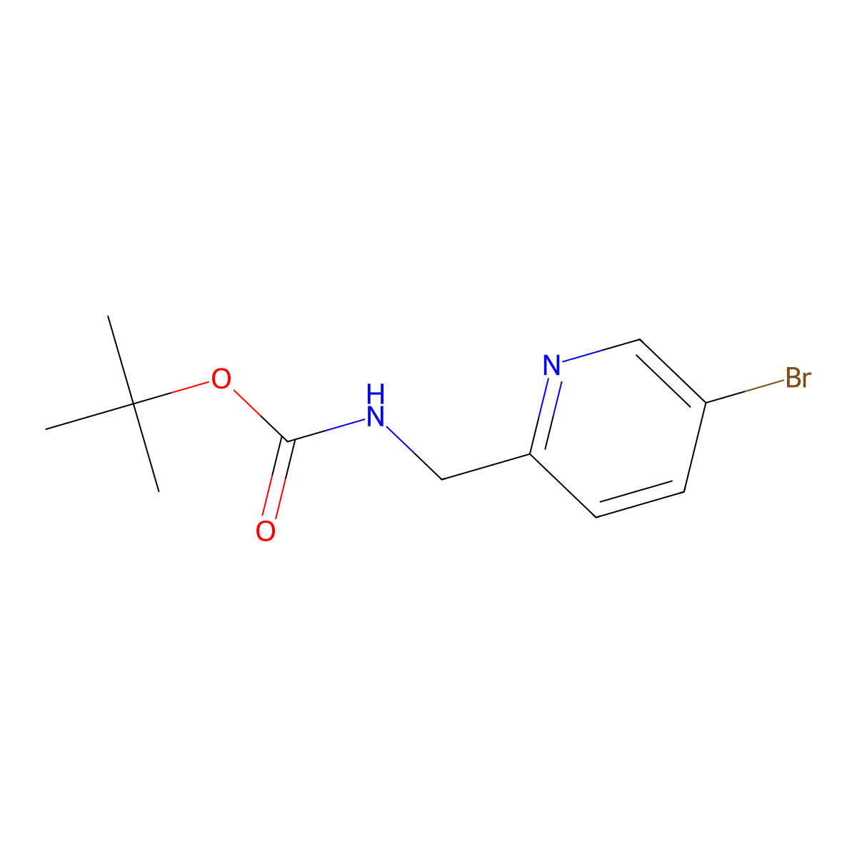 tert-Butyl ((5-bromopyridin-2-yl)methyl)carbamate molecular structure, CAS 1188477-11-3