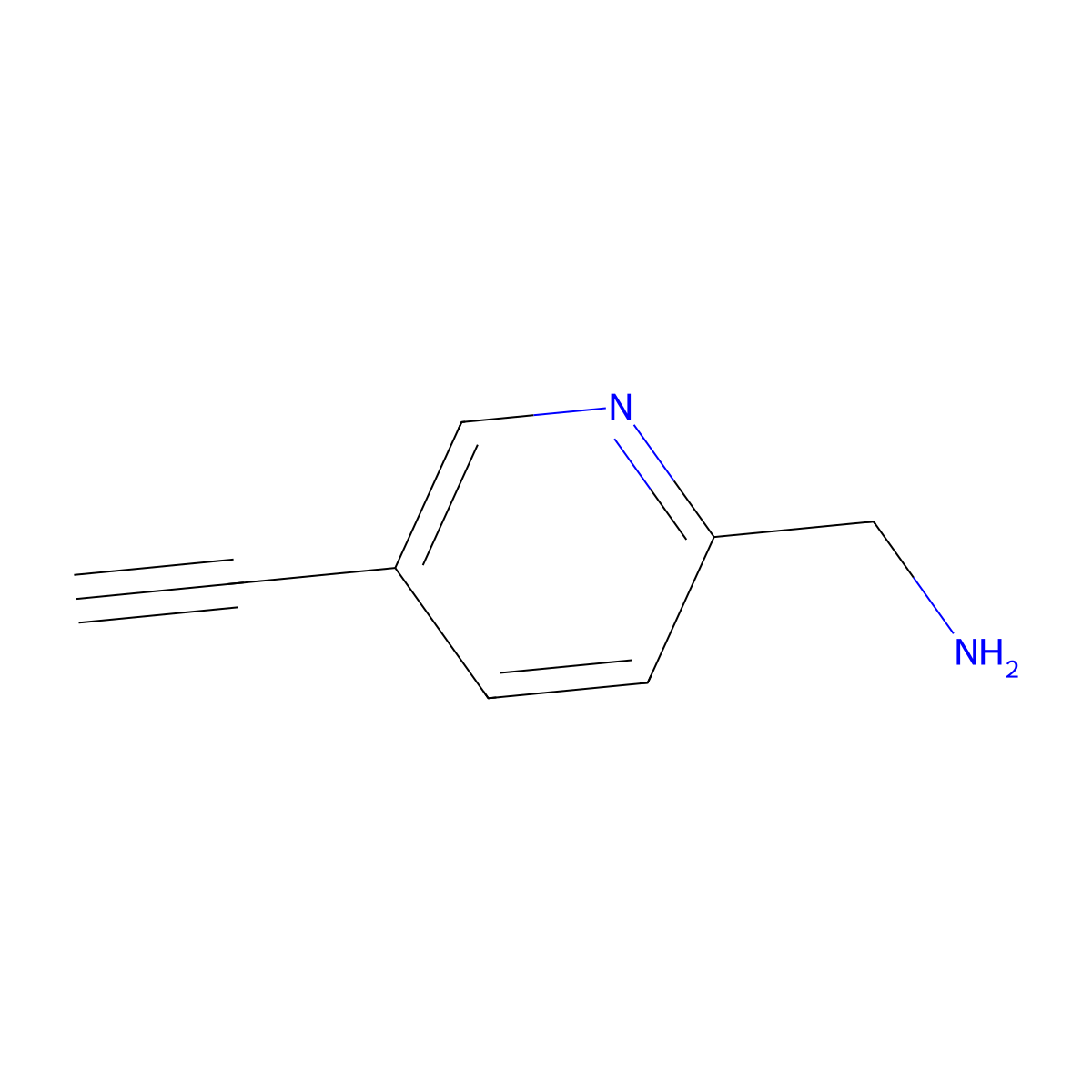 (5-Ethynylpyridin-2-yl)methanamine molecular structure, CAS 1188477-15-7