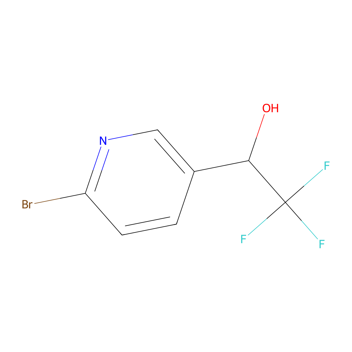 1-(6-Bromopyridin-3-yl)-2,2,2-trifluoroethan-1-ol molecular structure, CAS 1188477-81-7
