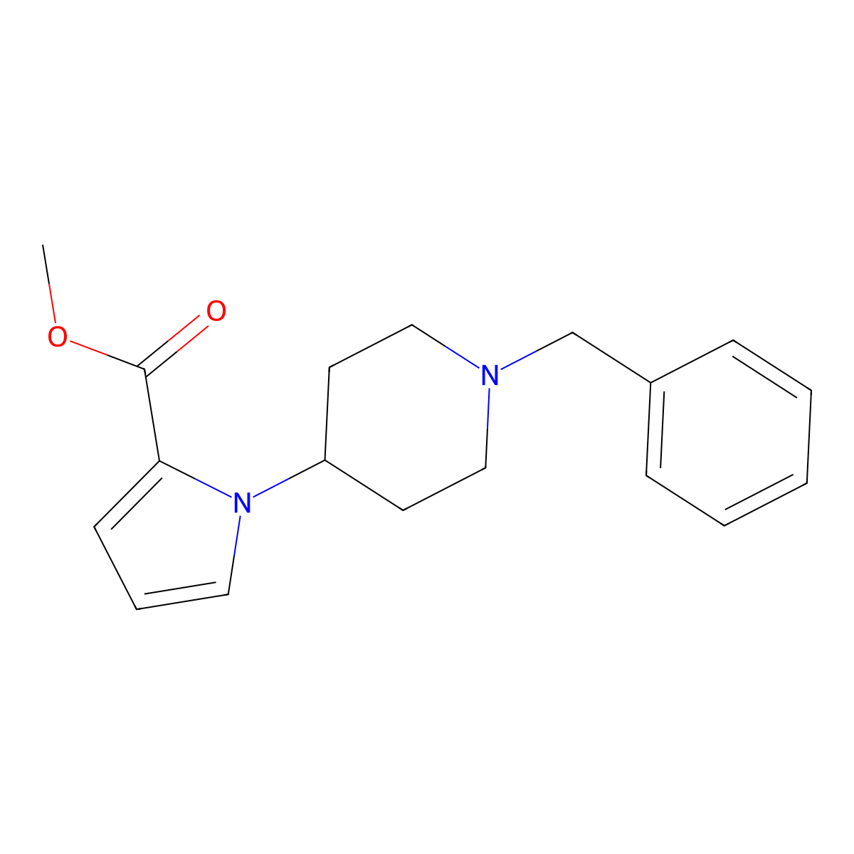 methyl 1-(1-benzylpiperidin-4-yl)-1H-pyrrole-2-carboxylate molecular structure, CAS 1188478-08-1