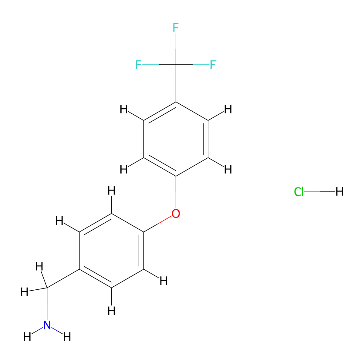 {4-[4-(Trifluoromethyl)phenoxy]phenyl}methanamine hydrochloride molecular structure, CAS 1188479-28-8