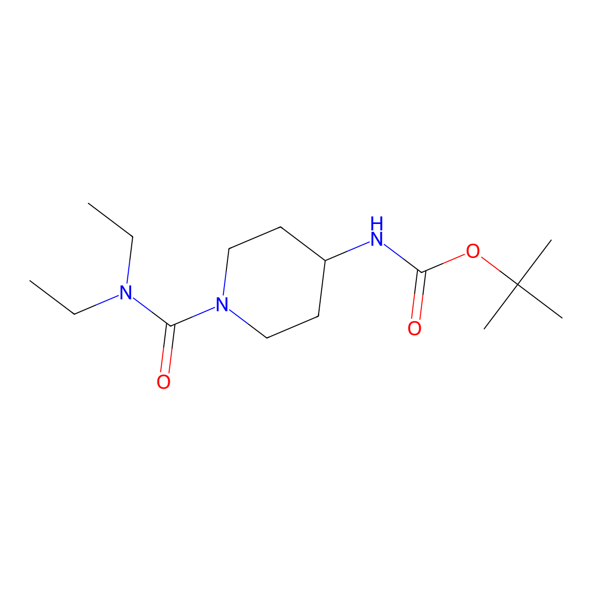 tert-Butyl 1-(diethylcarbamoyl)piperidin-4-ylcarbamate molecular structure, CAS 1188506-06-0