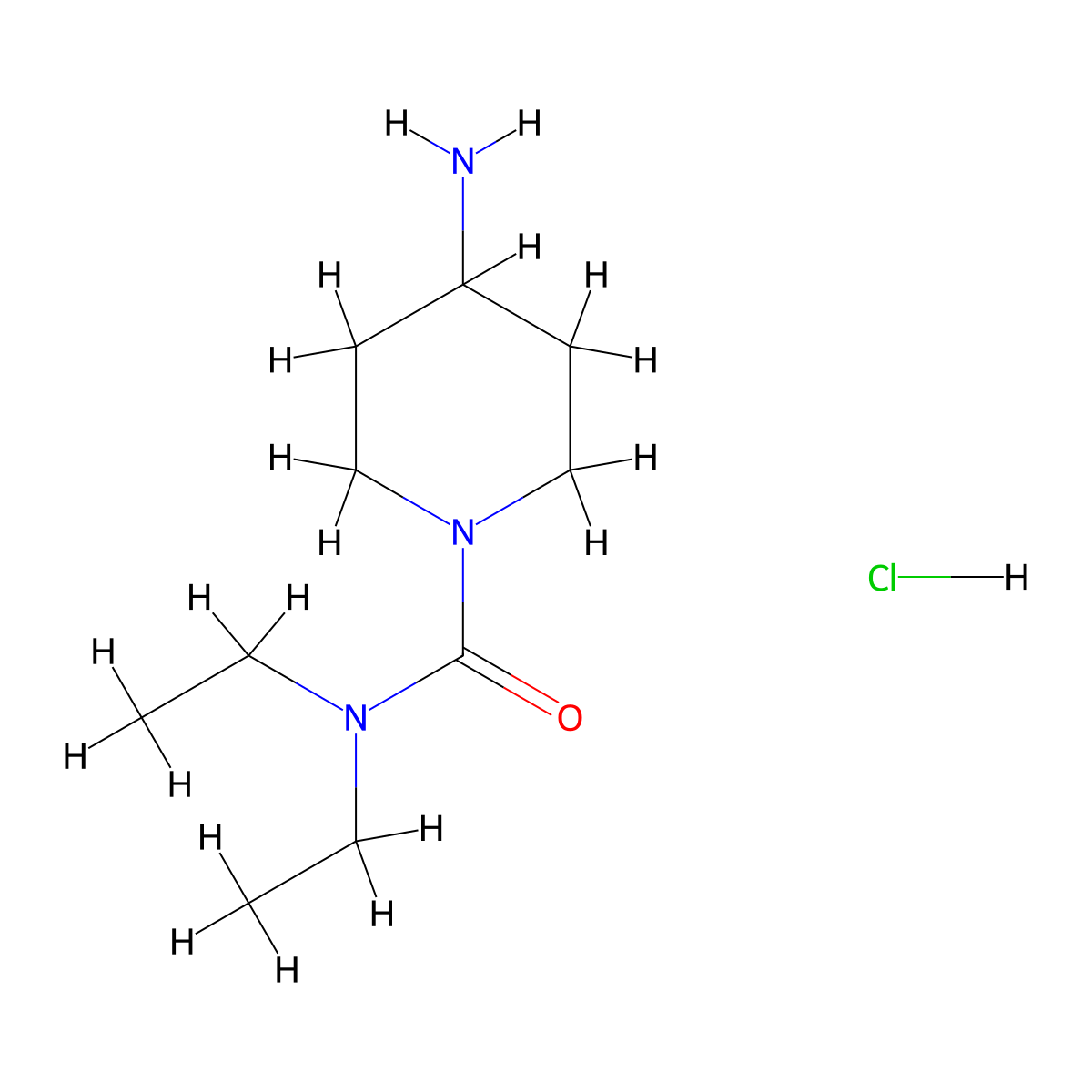 4-Amino-N,N-diethylpiperidine-1-carboxamide hydrochloride molecular structure, CAS 1188506-07-1