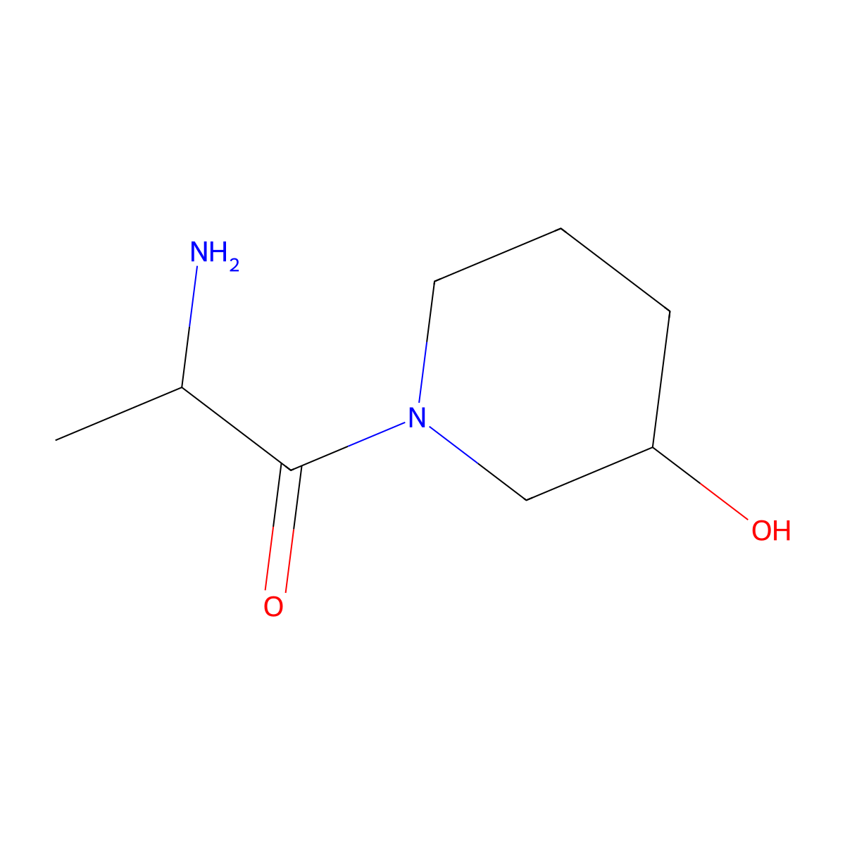 2-Amino-1-(3-hydroxypiperidin-1-yl)propan-1-one molecular structure, CAS 1188519-08-5