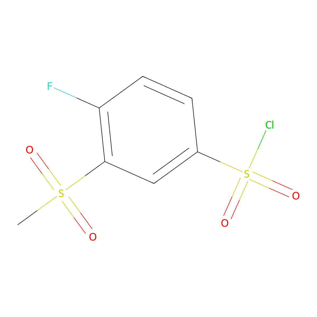 4-Fluoro-3-methanesulfonylbenzene-1-sulfonyl chloride molecular structure, CAS 1188525-46-3