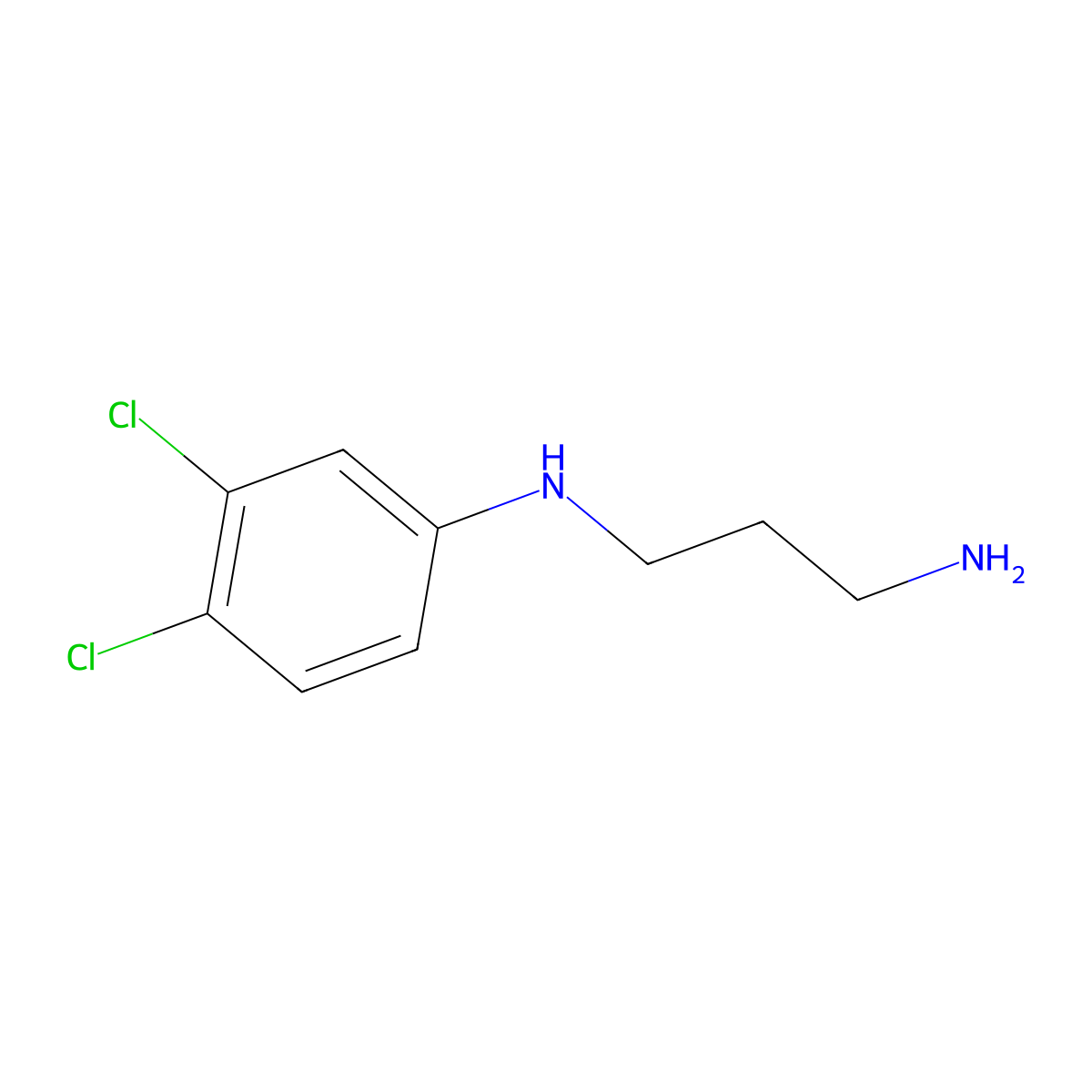 N1-(3,4-dichlorophenyl)propane-1,3-diamine molecular structure, CAS 1188535-10-5