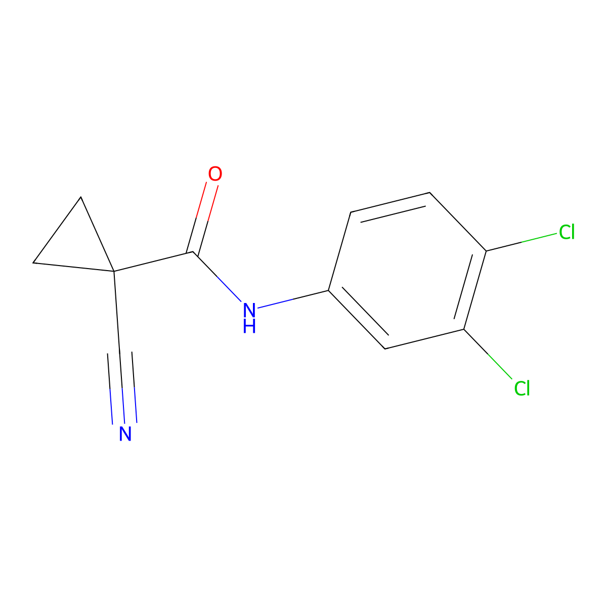 1-cyano-N-(3,4-dichlorophenyl)cyclopropanecarboxamide molecular structure, CAS 1188535-34-3