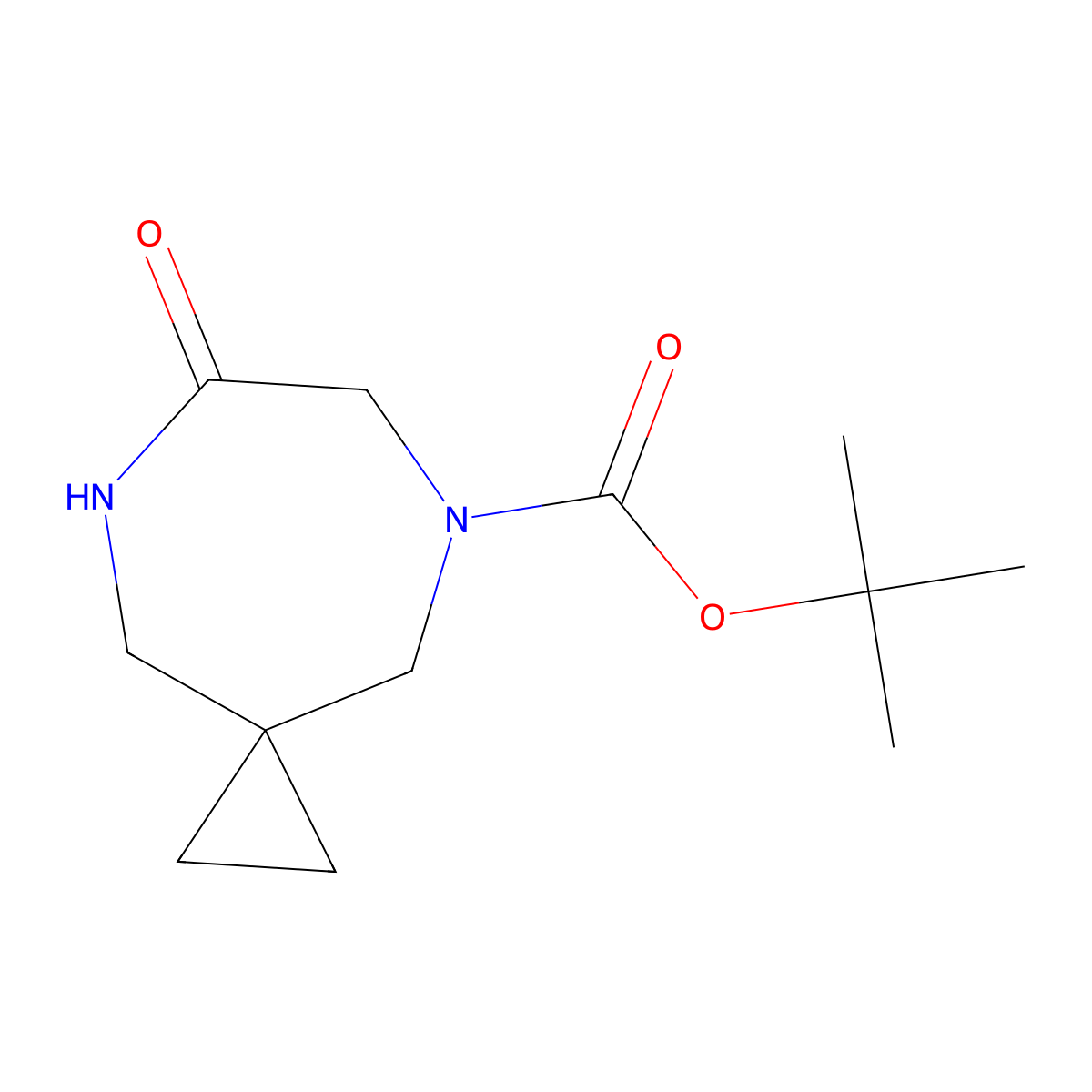 Tert-butyl 6-oxo-5,8-diazaspiro[2.6]nonane-8-carboxylate molecular structure, CAS 1188535-49-0