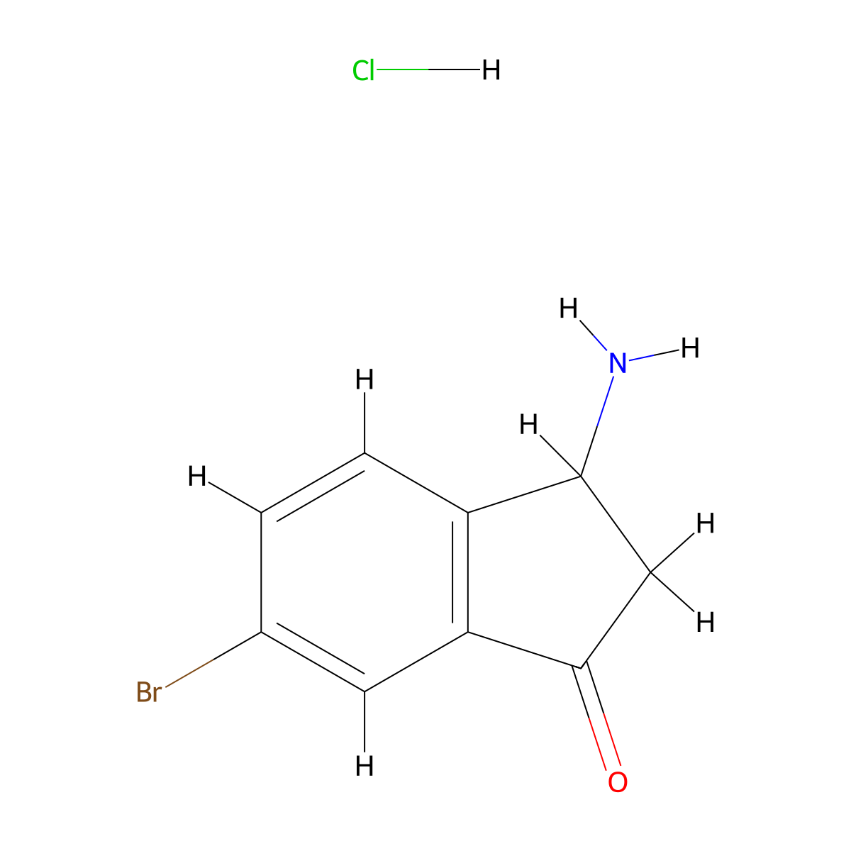 3-amino-6-bromo-2,3-dihydro-1H-inden-1-one hydrochloride molecular structure, CAS 1188536-69-7