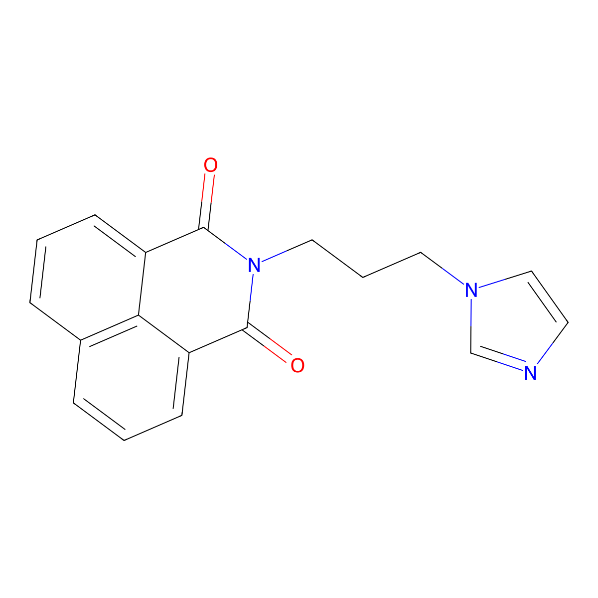 2-(3-(1H-imidazol-1-yl)propyl)-1H-benzo[de]isoquinoline-1,3(2H)-dione molecular structure, CAS 118854-71-0