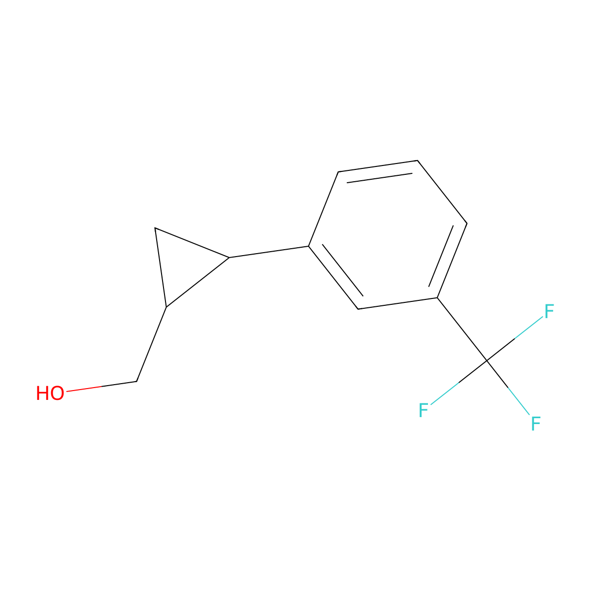 [2-(3-Trifluoromethyl-phenyl)-cyclopropyl]-methanol molecular structure, CAS 1188541-93-6