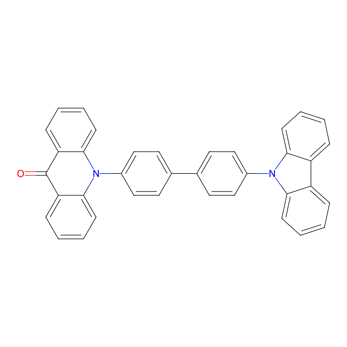 10-[4'-(9H-carbazol-9-yl)-[1,1'-biphenyl]-4-yl]-9,10-dihydroacridin-9-one molecular structure, CAS 1188546-11-3