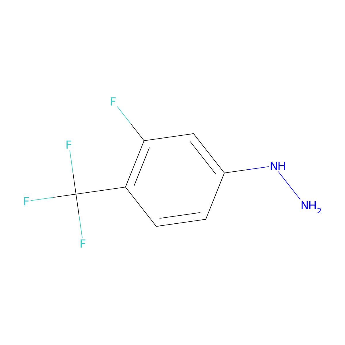 (3-Fluoro-4-(trifluoromethyl)phenyl)hydrazine molecular structure, CAS 1188549-65-6