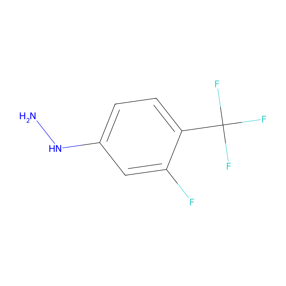 (3-Fluoro-4-(trifluoromethyl)phenyl)hydrazine molecular structure, CAS 1188549-65-6
