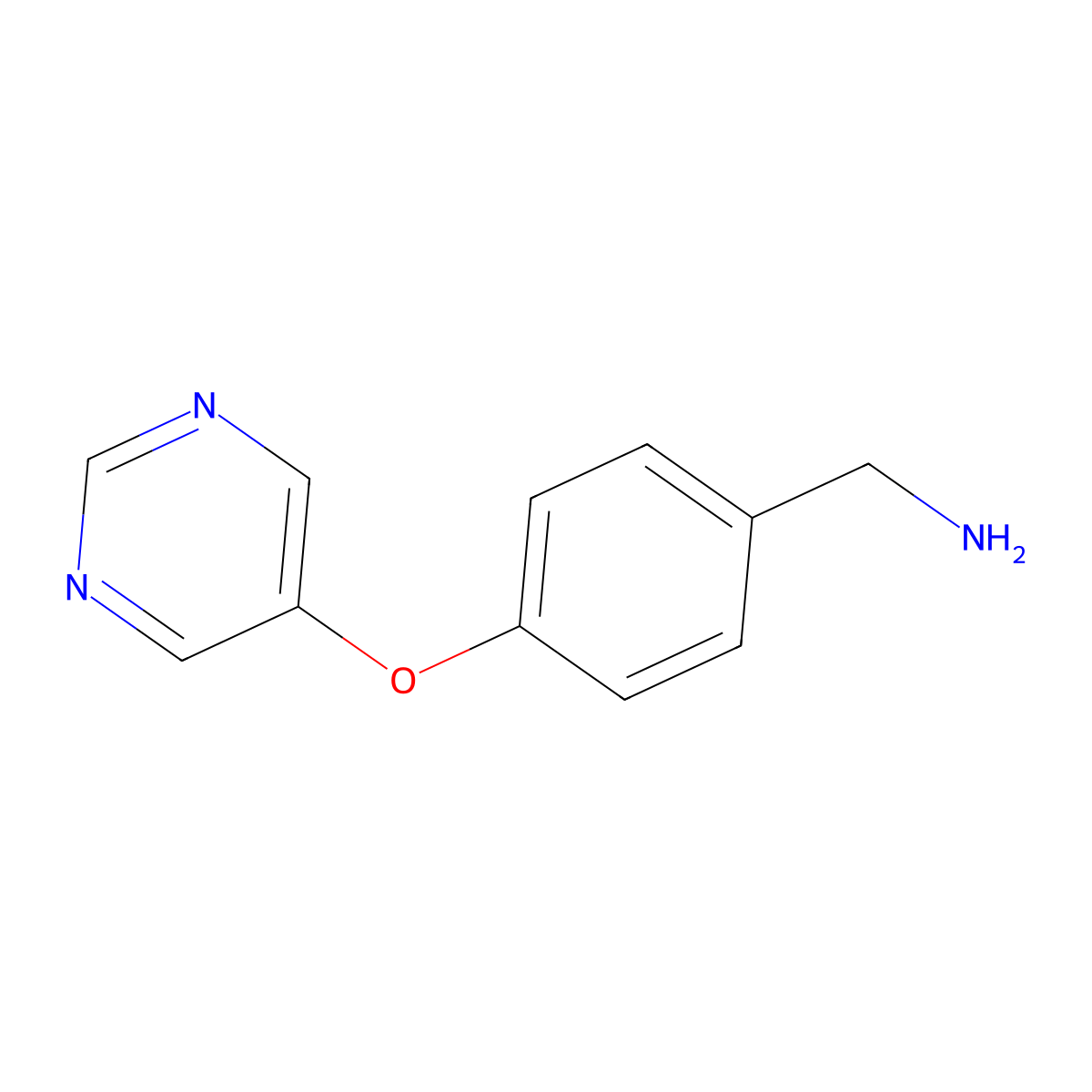 1-[4-(Pyrimidin-5-yloxy)phenyl]methanamine molecular structure, CAS 1188549-72-5