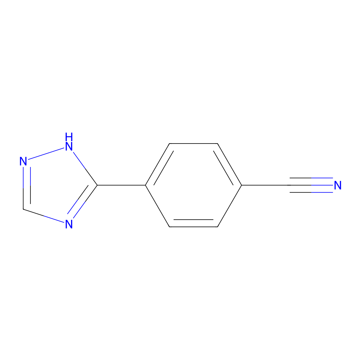 4-(1H-1,2,4-triazol-5-yl)benzonitrile molecular structure, CAS 118863-78-8
