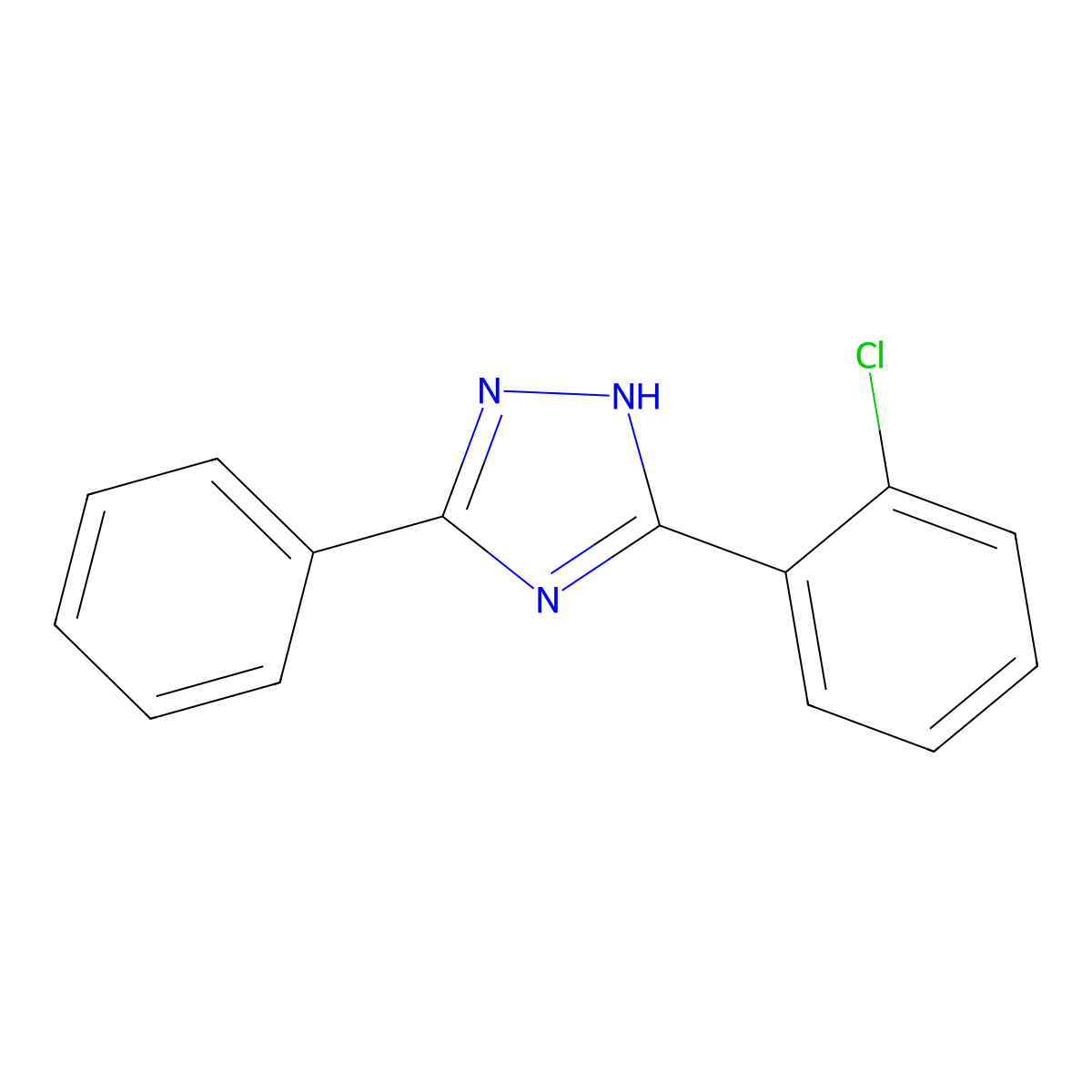 5-(2-chlorophenyl)-3-phenyl-1H-1,2,4-triazole molecular structure, CAS 118863-81-3