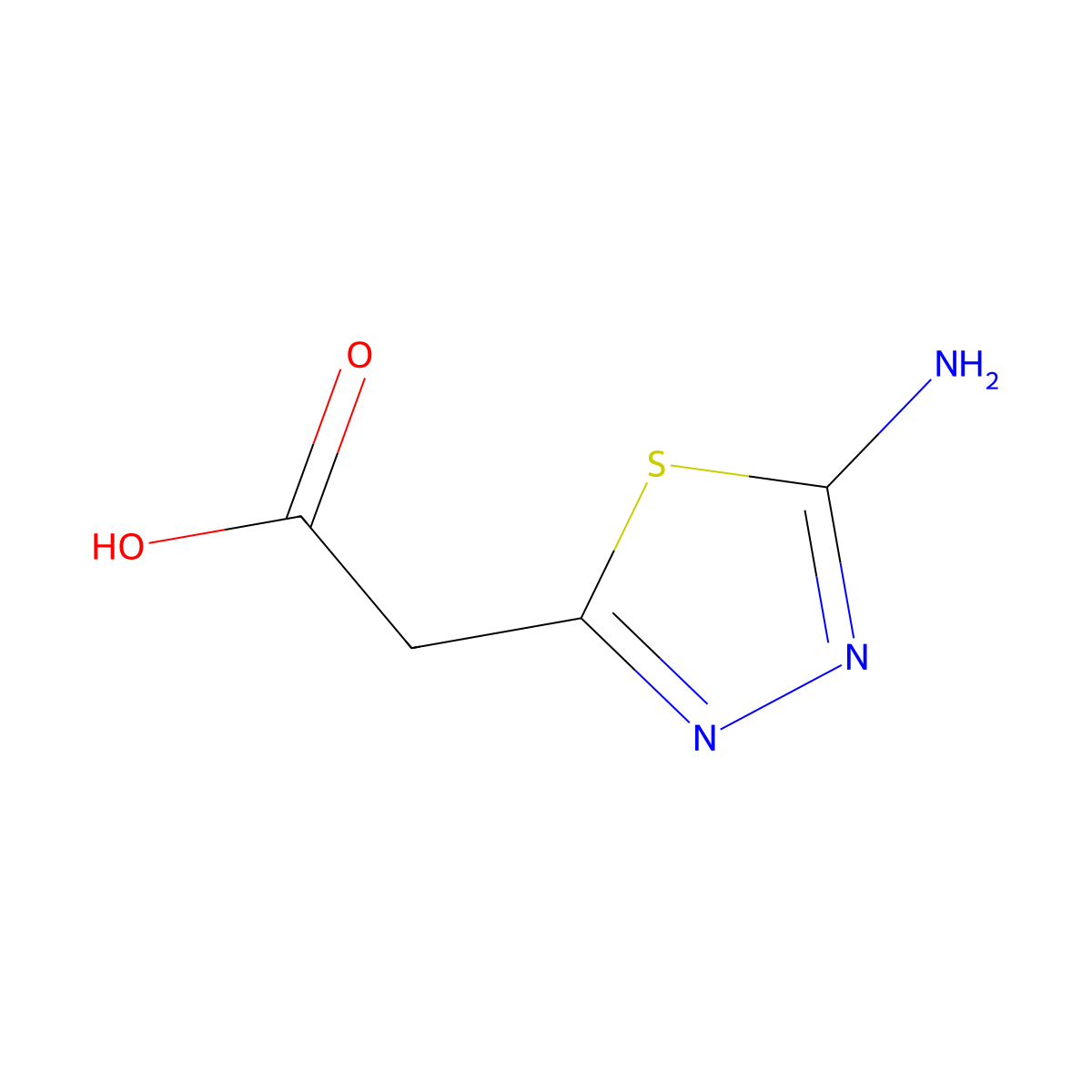 2-(5-Amino-1,3,4-thiadiazol-2-yl)acetic acid molecular structure, CAS 118863-94-8