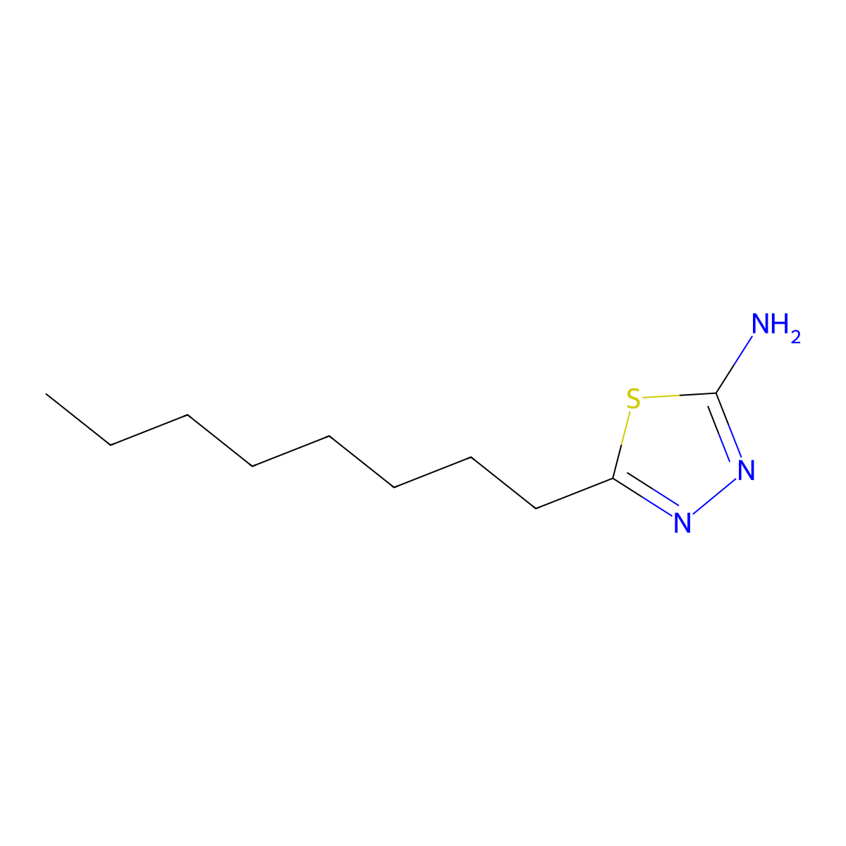 5-Octyl-1,3,4-thiadiazol-2-amine molecular structure, CAS 118863-97-1