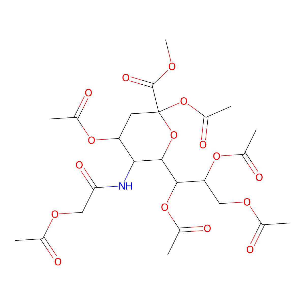 2,4,7,8,9-Pentaacetyl-D-N-acetylglycolylneuraminic Acid Methyl Ester molecular structure, CAS 118865-38-6