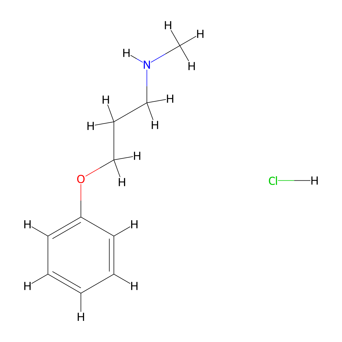 Methyl(3-phenoxypropyl)amine hydrochloride molecular structure, CAS 118868-55-6
