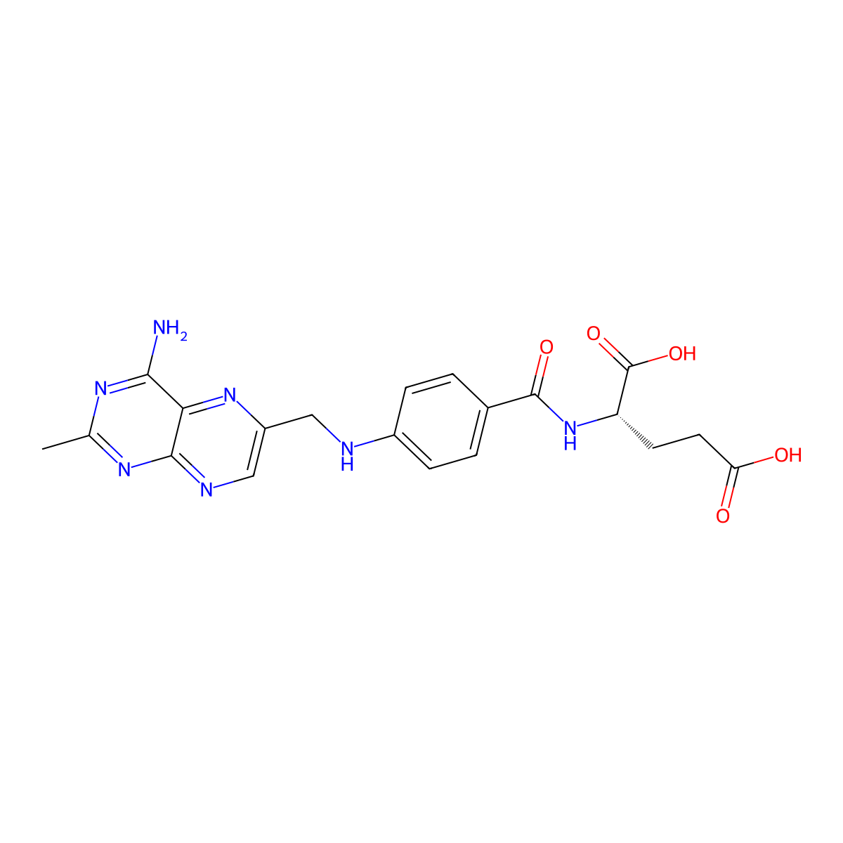 2-Desamino-2-methylaminopterin molecular structure, CAS 118869-52-6