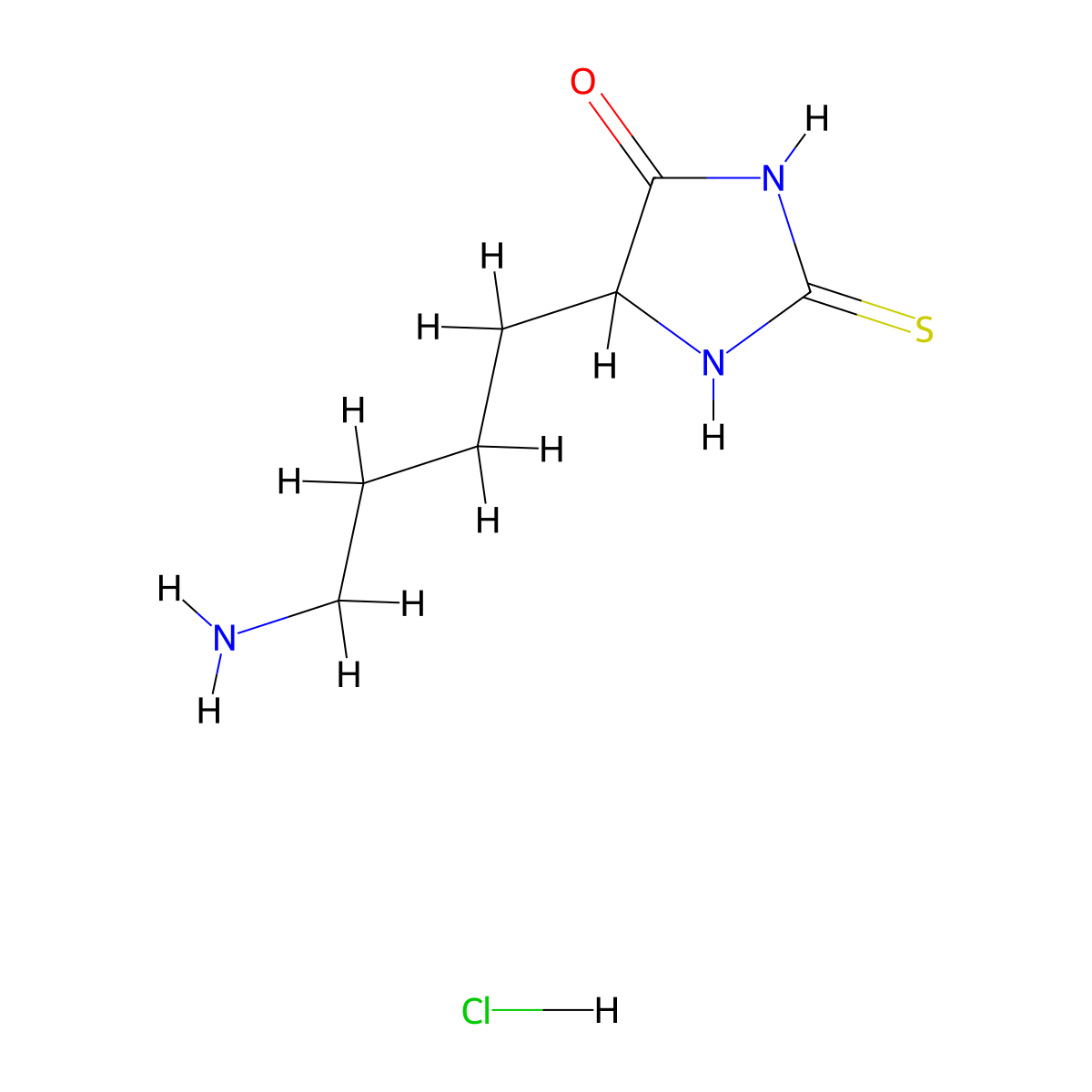 5-(4-Aminobutyl)-2-sulfanylideneimidazolidin-4-one hydrochloride molecular structure, CAS 118870-72-7
