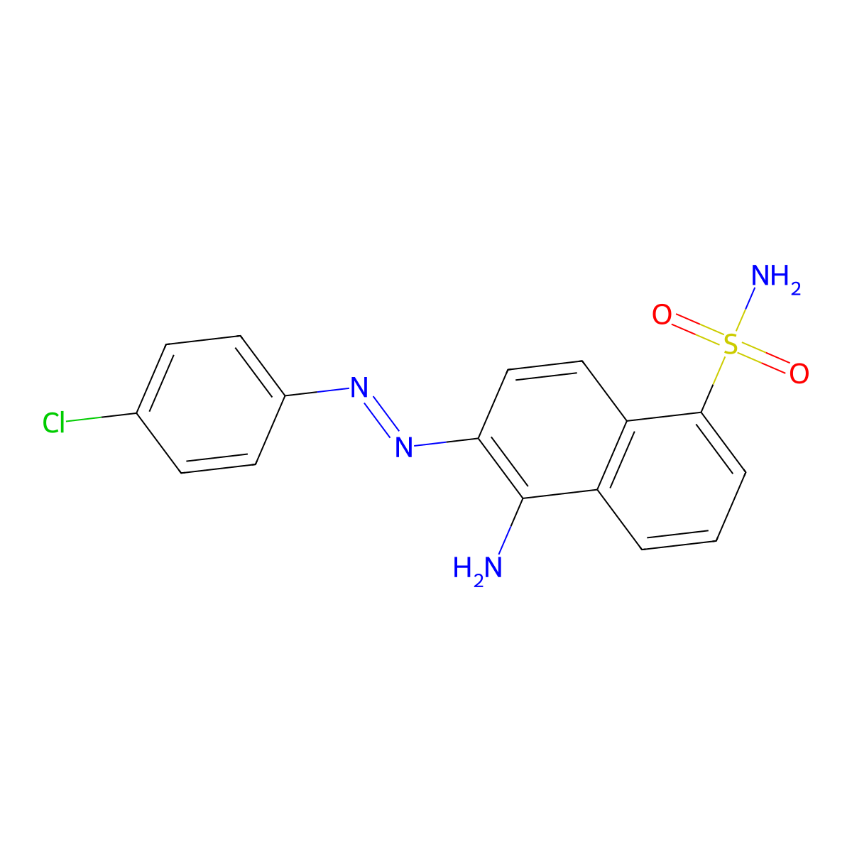 1-Amino-2-(4-chlorophenylazo)naphthalene-5-sulfonamide molecular structure, CAS 118876-55-4