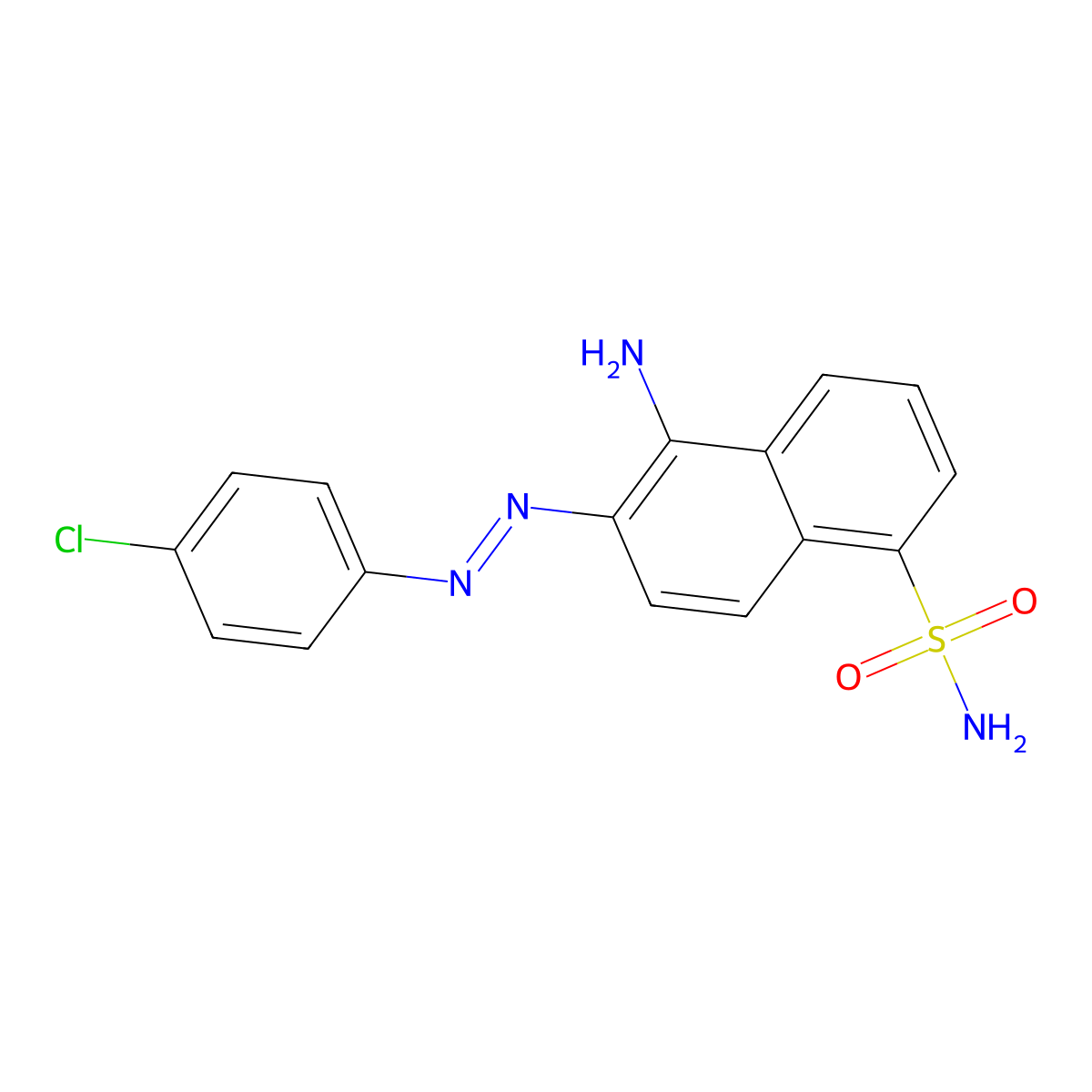 1-Amino-2-(4-chlorophenylazo)naphthalene-5-sulfonamide molecular structure, CAS 118876-55-4