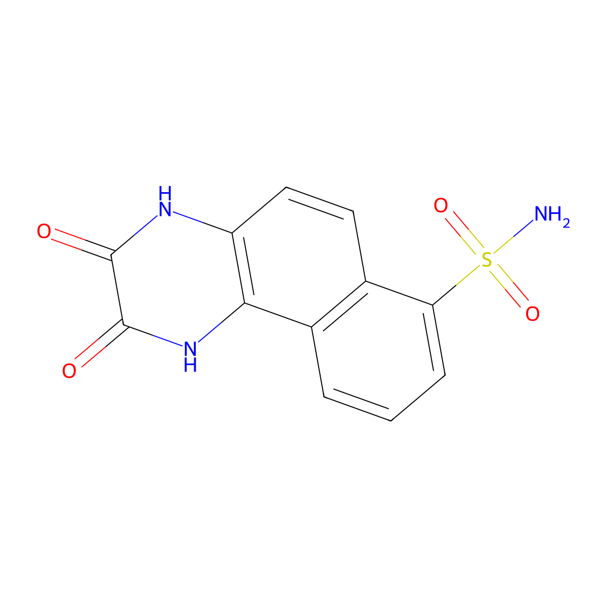 2,3-Dihydroxy-7-sulfamoylbenzo(f)quinoxaline molecular structure, CAS 118876-57-6