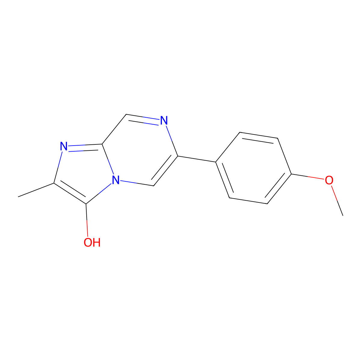 6-(4-methoxyphenyl)-2-methyl-7H-imidazo[1,2-a]pyrazin-3-one molecular structure, CAS 118877-07-9