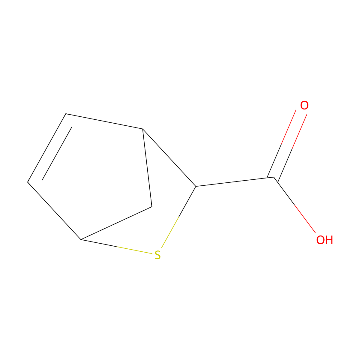 2-Thiabicyclo[2.2.1]hept-5-ene-3-carboxylic acid molecular structure, CAS 118887-78-8