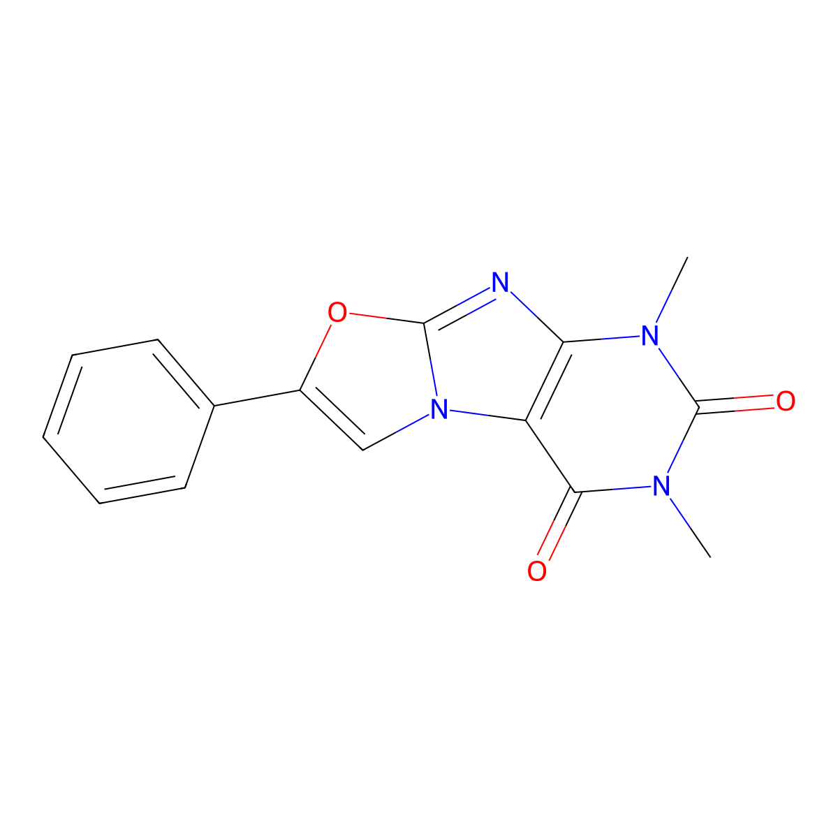 1,3-dimethyl-7-phenyloxazolo[2,3-f]purine-2,4(1H,3H)-dione molecular structure, CAS 118888-57-6