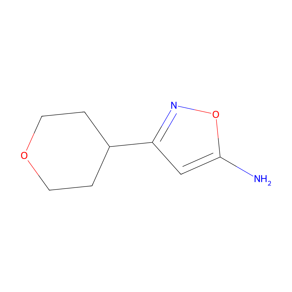 3-(Oxan-4-yl)-1,2-oxazol-5-amine molecular structure, CAS 1188908-57-7