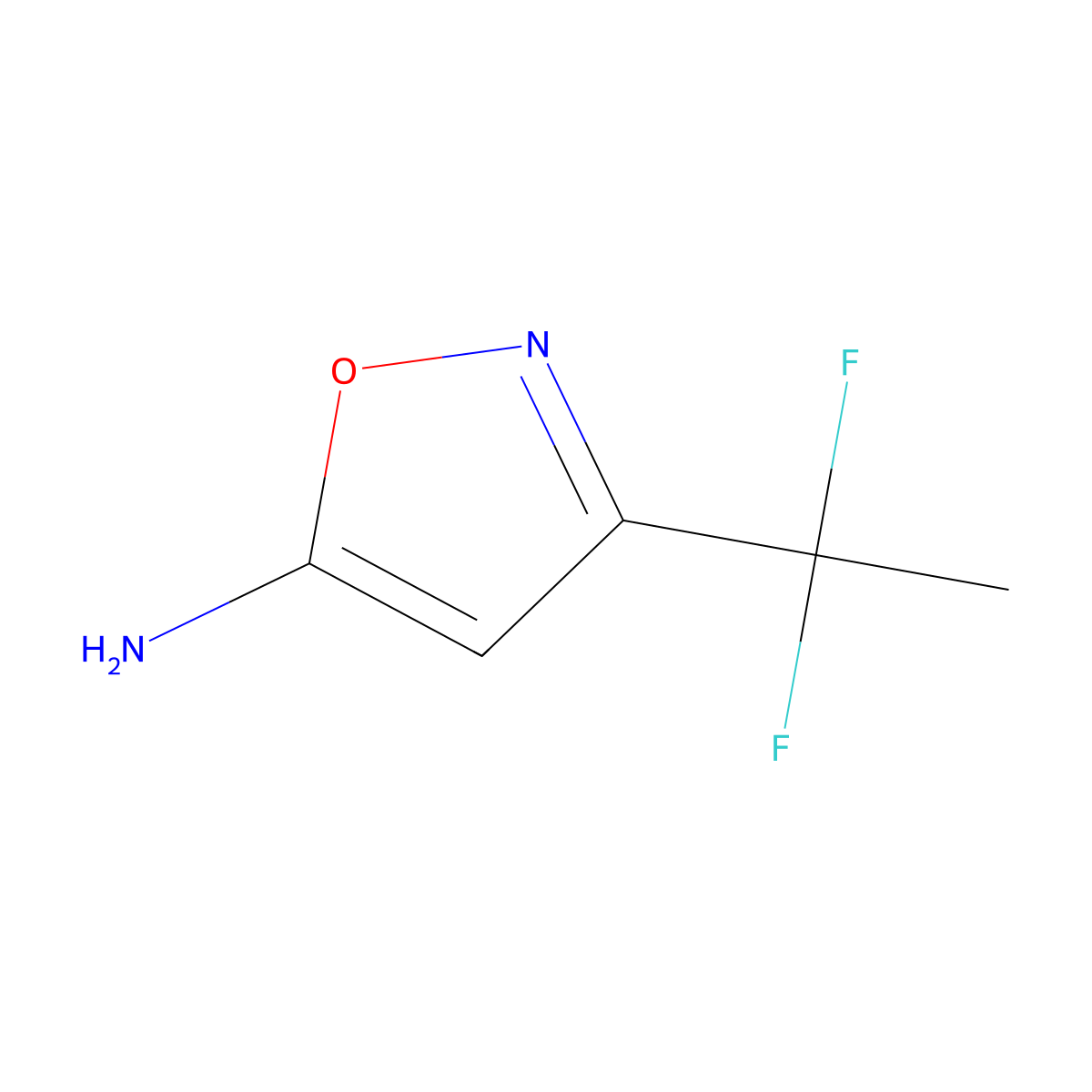 3-(1,1-Difluoroethyl)-1,2-oxazol-5-amine molecular structure, CAS 1188909-17-2