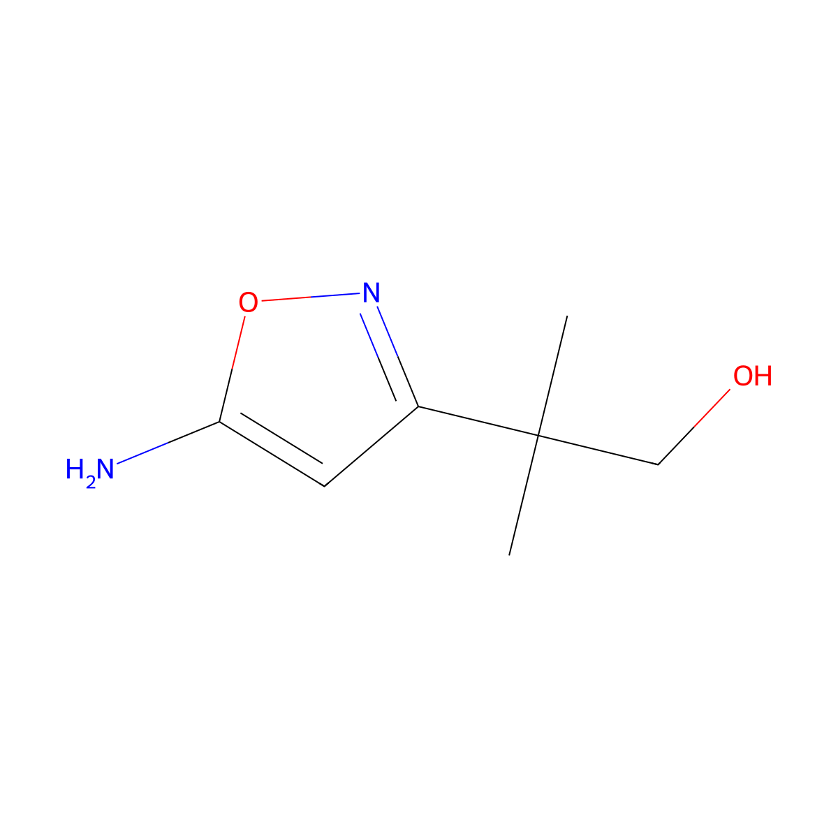 2-(5-Amino-1,2-oxazol-3-yl)-2-methylpropan-1-ol molecular structure, CAS 1188910-70-4