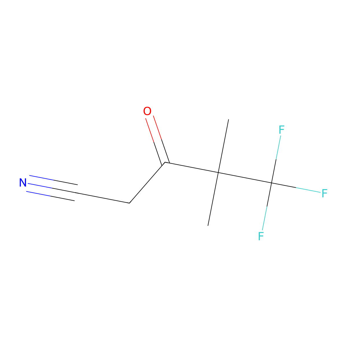 5,5,5-Trifluoro-4,4-dimethyl-3-oxopentanenitrile molecular structure, CAS 1188911-73-0