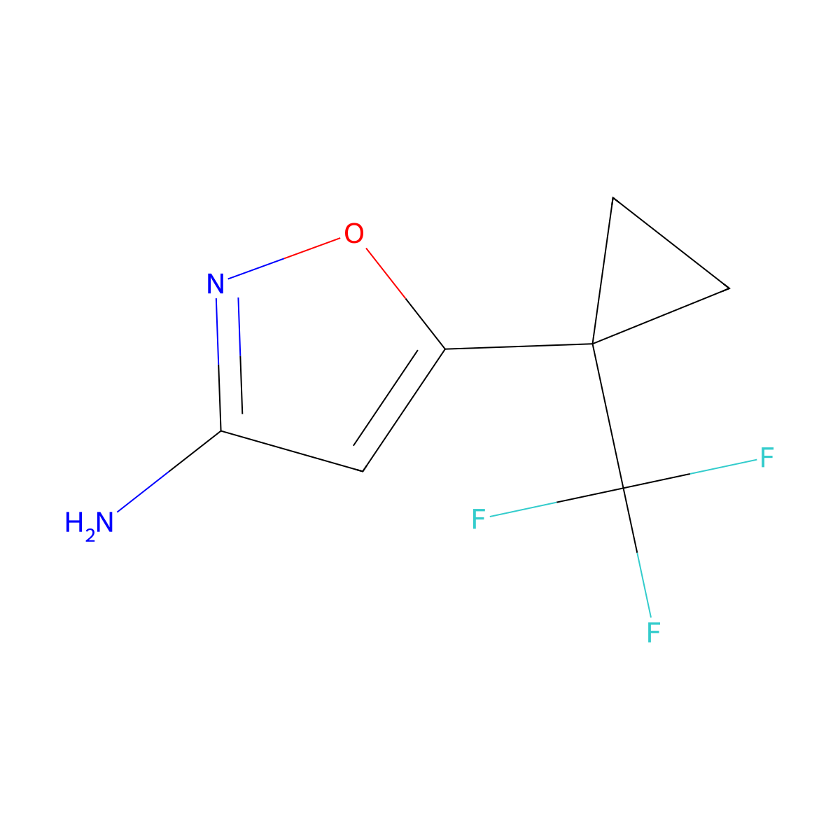 5-(1-(Trifluoromethyl)cyclopropyl)isoxazol-3-amine molecular structure, CAS 1188920-79-7