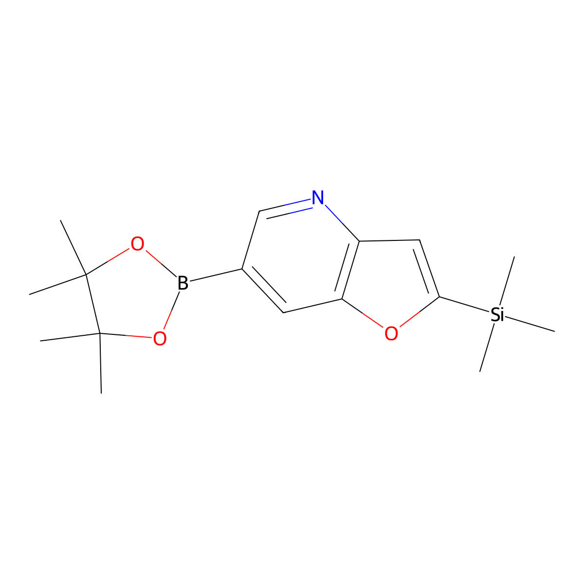 6-(4,4,5,5-Tetramethyl-1,3,2-dioxaborolan-2-yl)-2-(trimethylsilyl)furo[3,2-b]pyridine molecular structure, CAS 1188926-86-4