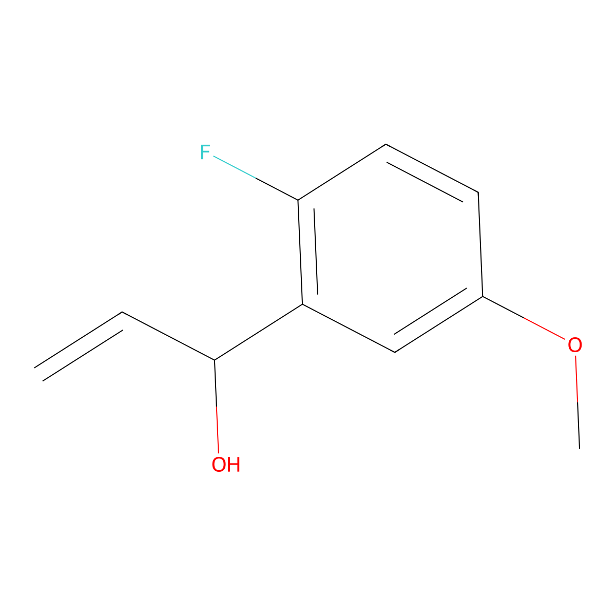 alpha-Ethenyl-2-fluoro-5-methoxybenzenemethanol molecular structure, CAS 1188930-75-7