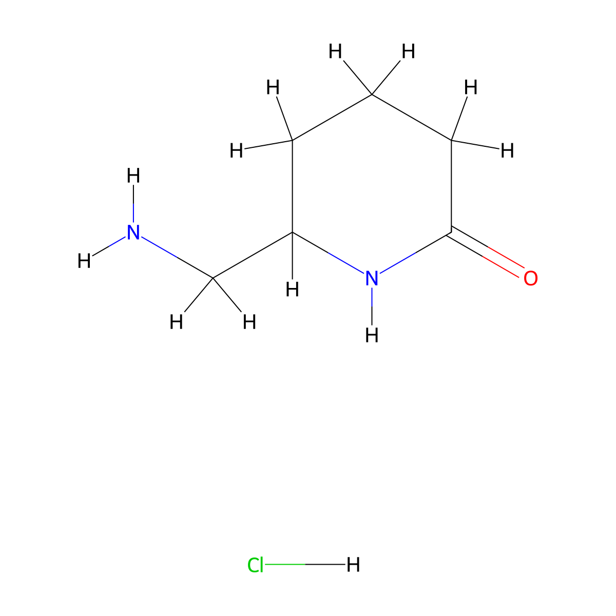 6-(Aminomethyl)piperidin-2-one hydrochloride molecular structure, CAS 118894-94-3