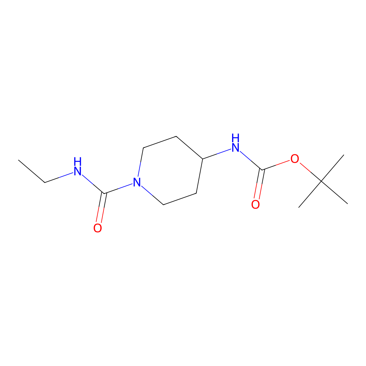 tert-Butyl 1-(ethylcarbamoyl)piperidin-4-ylcarbamate molecular structure, CAS 1188964-80-8