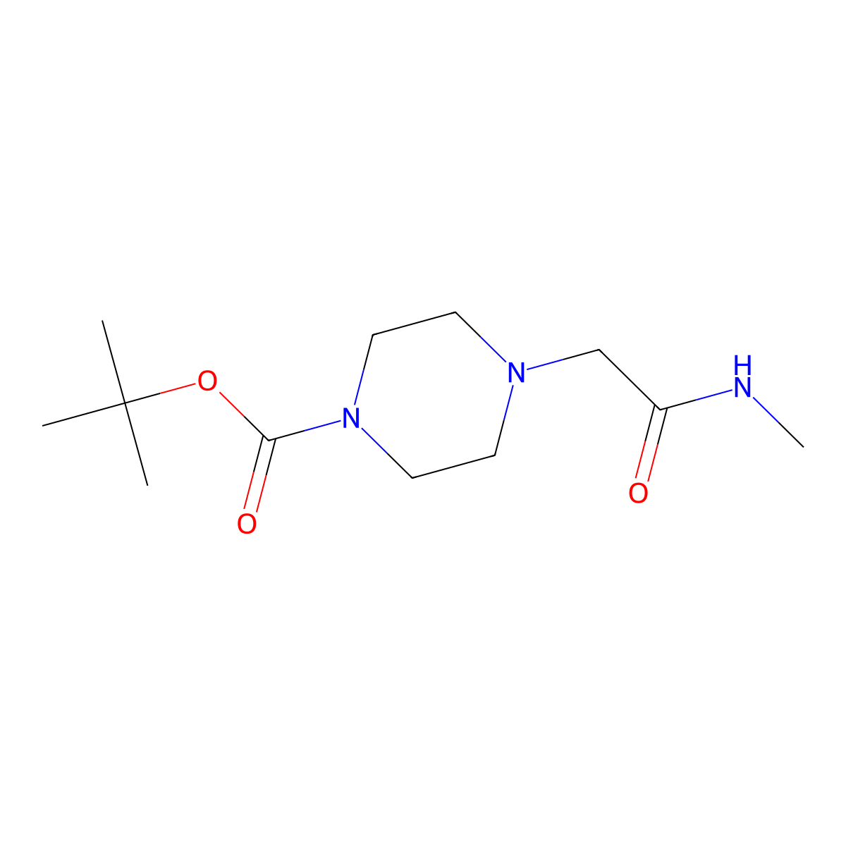 N-Methyl (4-BOC-piperazino)acetamide molecular structure, CAS 1188964-92-2