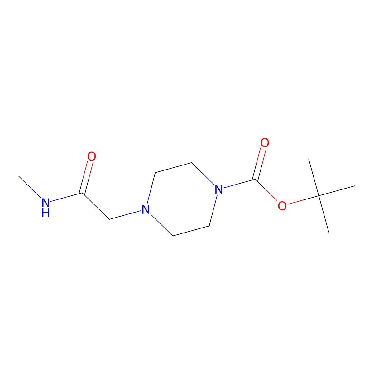 N-Methyl (4-BOC-piperazino)acetamide molecular structure, CAS 1188964-92-2