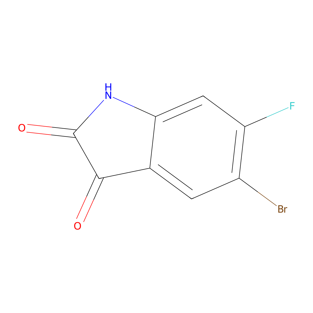 5-bromo-6-fluoro-2,3-dihydro-1H-indole-2,3-dione molecular structure, CAS 118897-99-7
