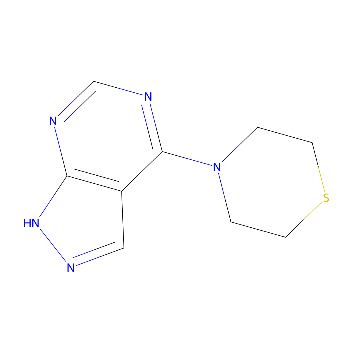 4-{1H-Pyrazolo[3,4-D]pyrimidin-4-YL}thiomorpholine molecular structure, CAS 1188979-54-5