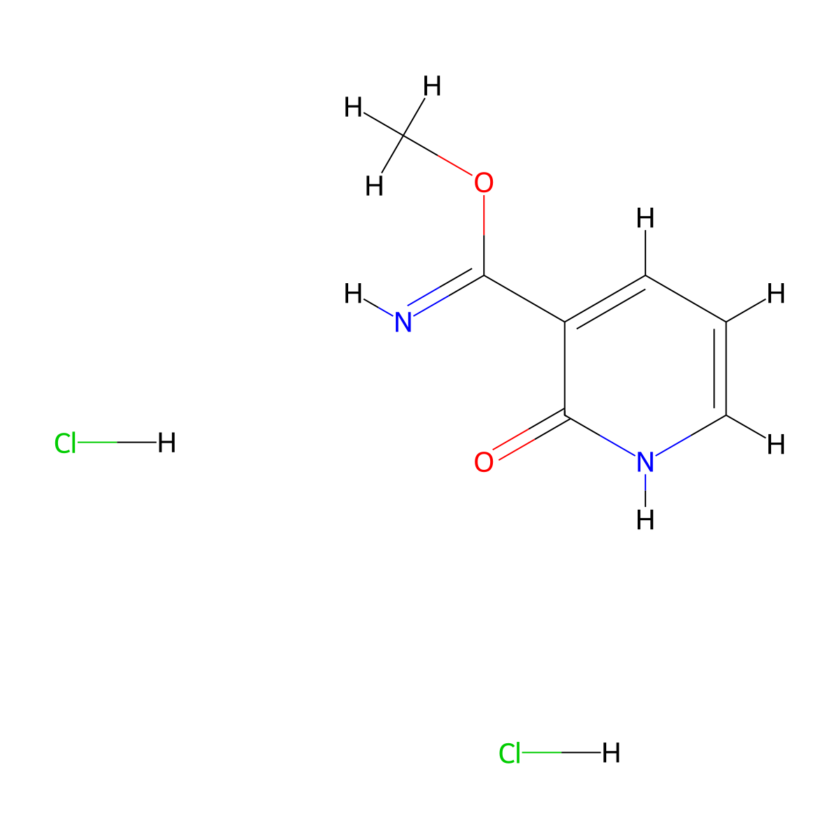 Methyl 2-hydroxynicotinimidate dihydrochloride molecular structure, CAS 1188980-72-4
