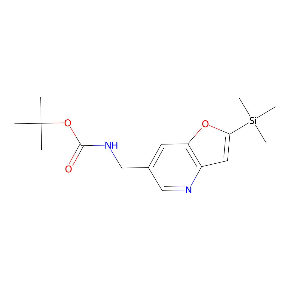 tert-Butyl (2-(trimethylsilyl)furo[3,2-b]pyridin-6-yl)methylcarbamate molecular structure, CAS 1188996-58-8