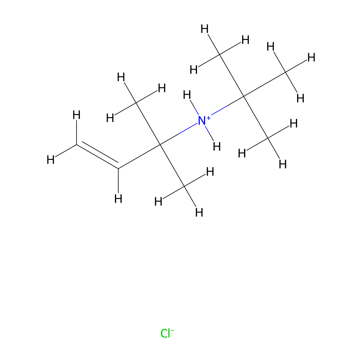 N-tert-Butyl-2-methylbut-3-en-2-amine--hydrogen chloride (1/1) molecular structure, CAS 1189-79-3